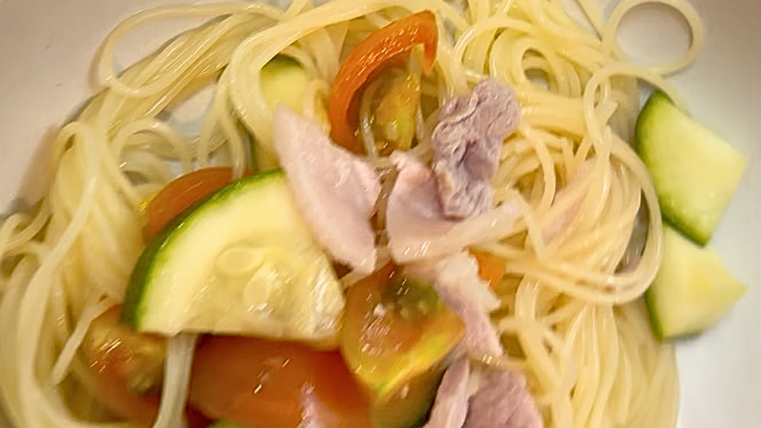 ドッグフード置き換え 冷製パスタ